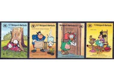 ANTIGUA E BARBUDA 1990 Disney (Anno dell'alfabetismo I) 4v MNH**