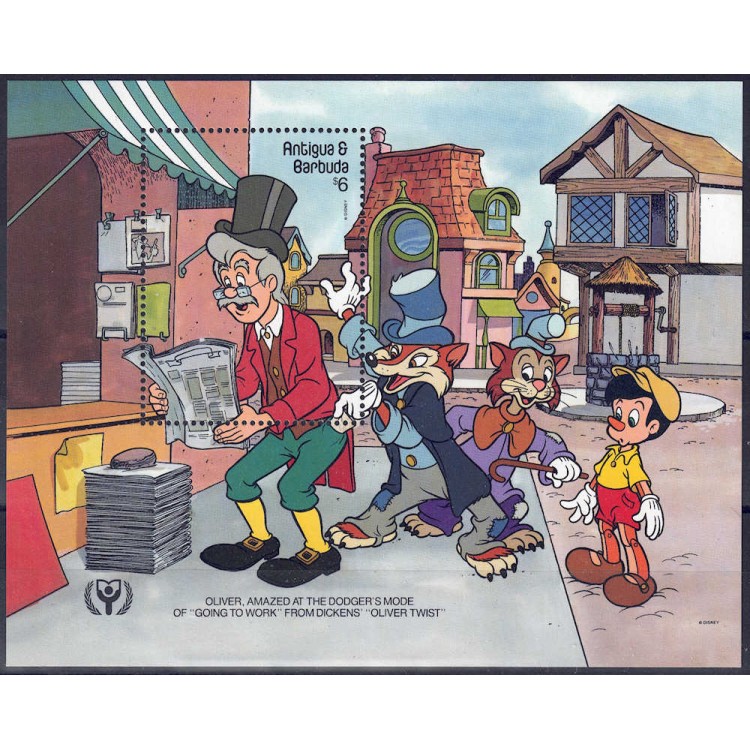 ANTIGUA AND BARBUDA 1990 Disney (Year of Literacy I) s/s MNH**