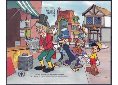 ANTIGUA AND BARBUDA 1990 Disney (Year of Literacy I) s/s MNH**