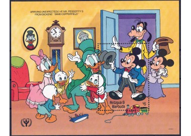 ANTIGUA E BARBUDA 1990 Disney (Anno dell'alfabetismo II) BF MNH**