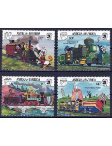 ANTIGUA E BARBUDA 1989 Disney (Antiche Locomotive I) 4v MNH**