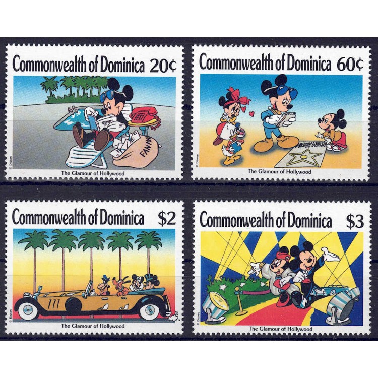 DOMINICA 1989 Disney (Glamour di Hollywood I) 4v MNH**