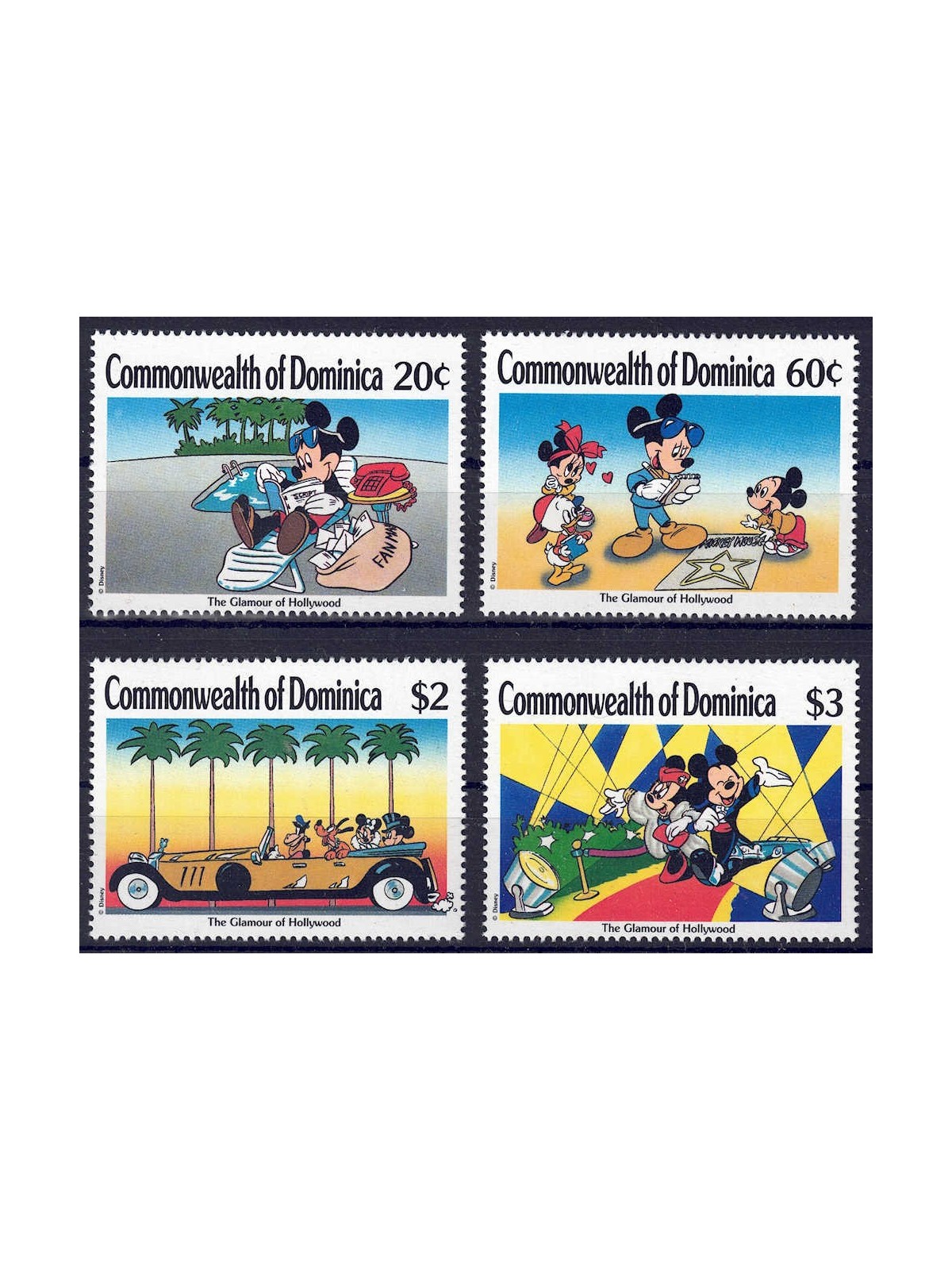DOMINICA 1989 Disney (Glamour di Hollywood I) 4v MNH**