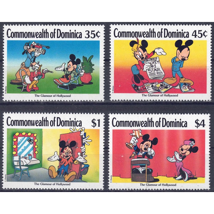 DOMINICA 1989 Disney (Hollywood Glamor II) 4v MNH**