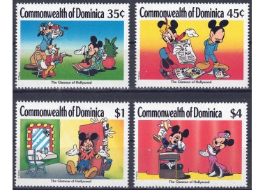 DOMINICA 1989 Disney (Hollywood Glamor II) 4v MNH**