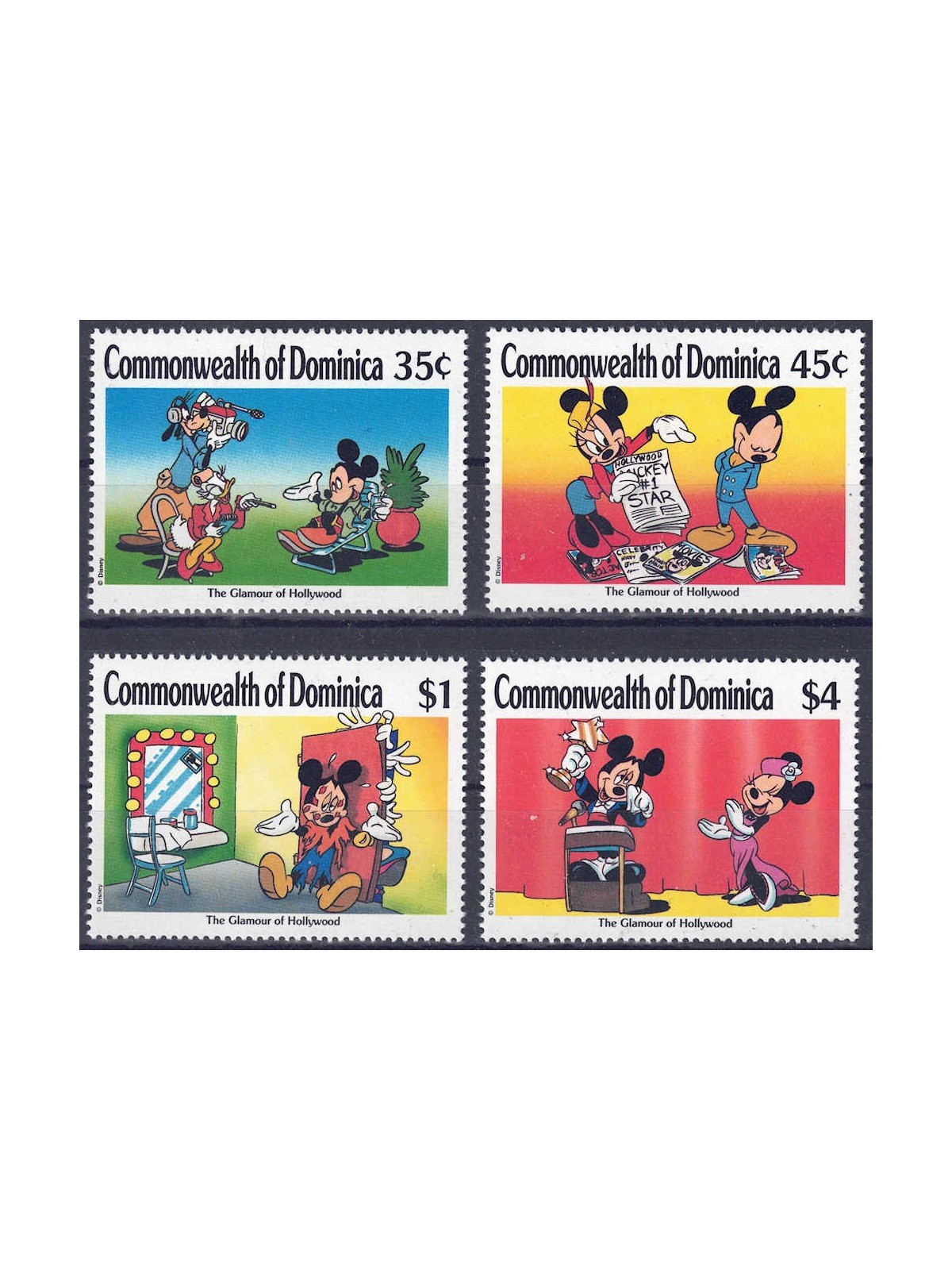 DOMINICA 1989 Disney (Hollywood Glamor II) 4v MNH**