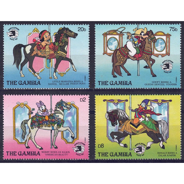 GAMBIA 1989 Disney (Philatelic Exhibition I) 4v MNH**