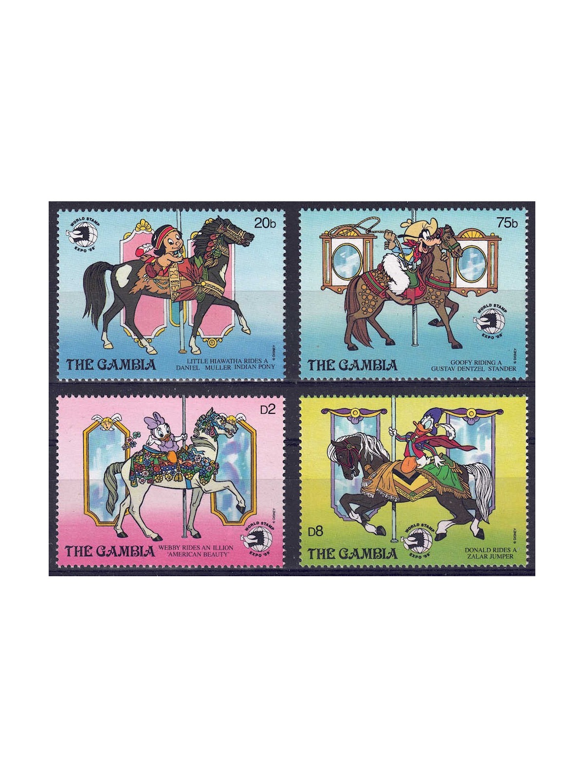 GAMBIA 1989 Disney (Philatelic Exhibition I) 4v MNH**