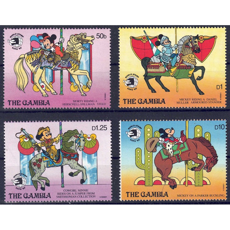 GAMBIA 1989 Disney (Philatelic Exhibition II) 4v MNH**
