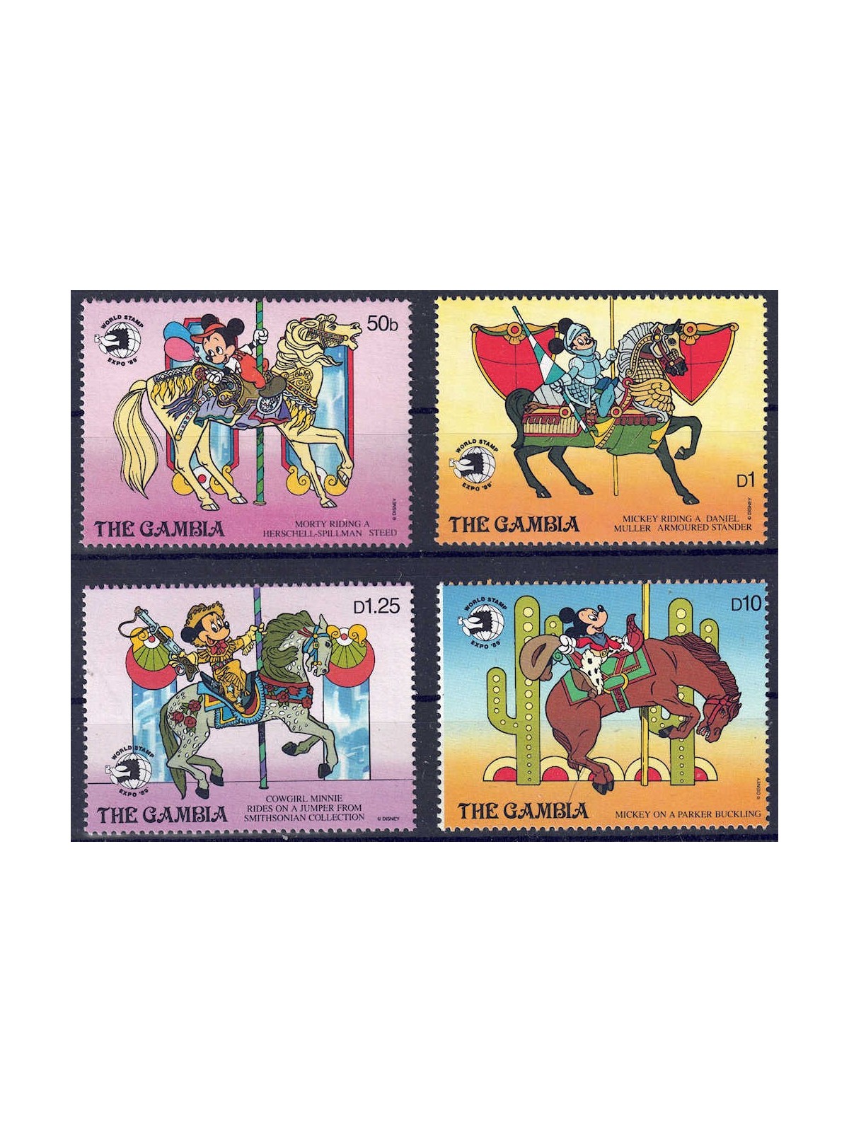 GAMBIA 1989 Disney (Philatelic Exhibition II) 4v MNH**