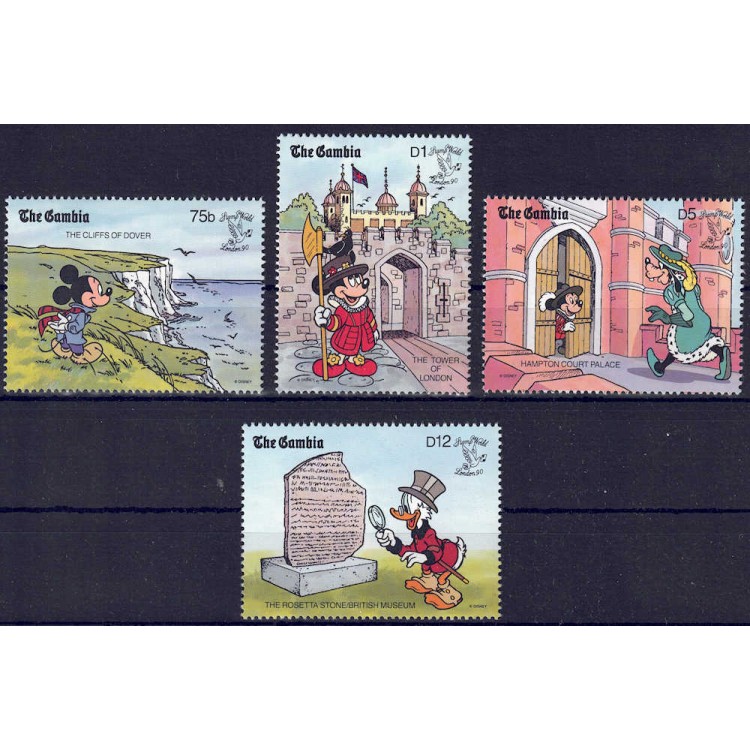 GAMBIA 1990 Disney (Esposizione Filatelica I) 4v MNH**