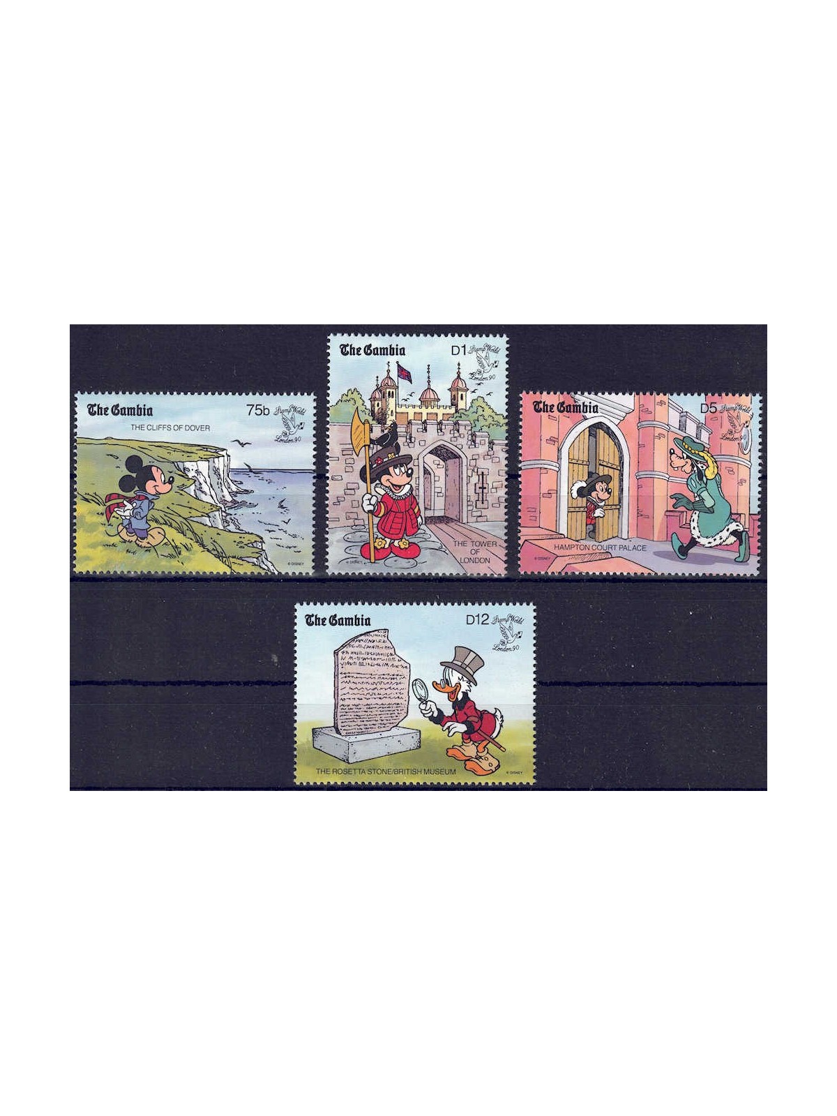 GAMBIA 1990 Disney (Philatelic Exhibition I) 4v MNH**