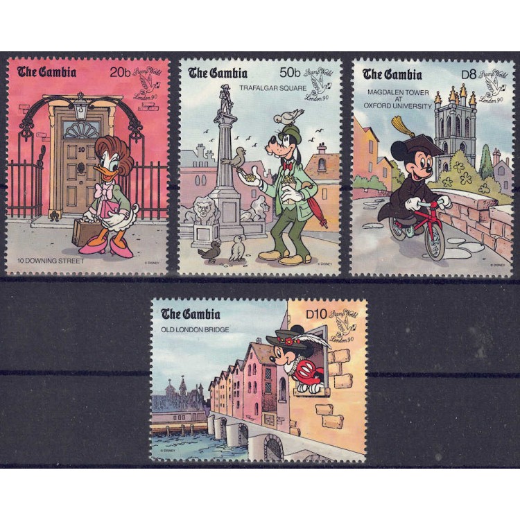 GAMBIA 1990 Disney (Esposizione Filatelica II) 4v MNH**