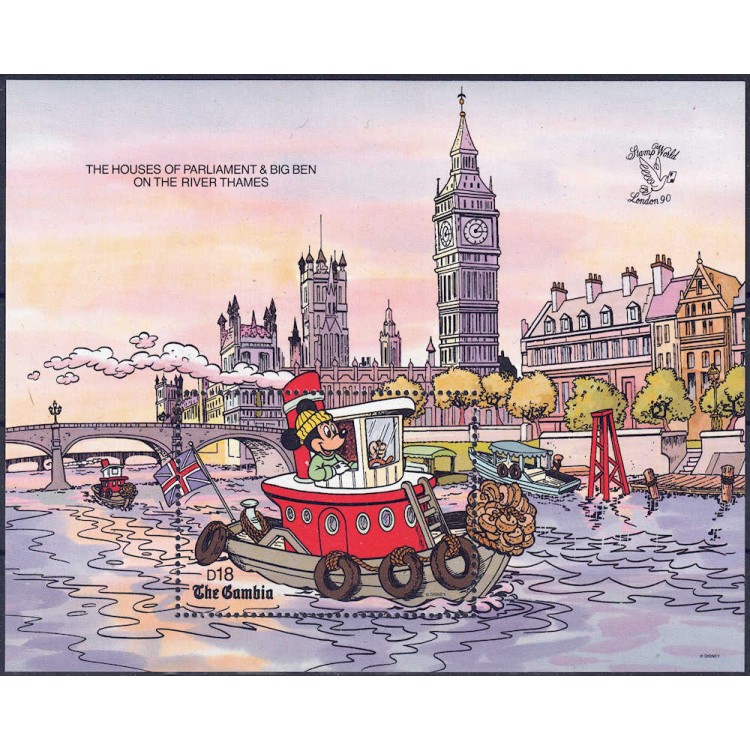 GAMBIA 1990 Disney (Esposizione Filatelica II) BF MNH**