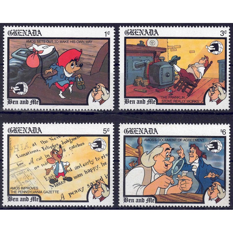 GRENADA 1989 Disney (Philatelic Exhibition I) 4v MNH**