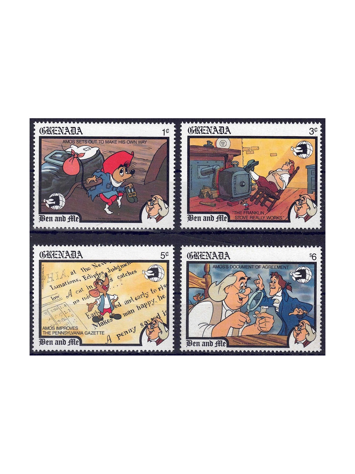 GRENADA 1989 Disney (Philatelic Exhibition I) 4v MNH**