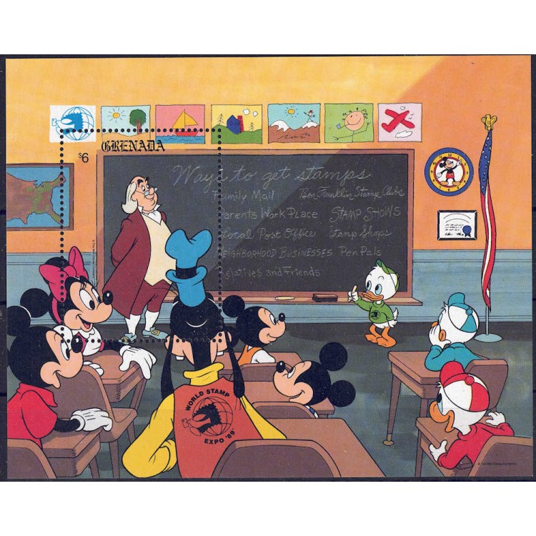GRENADA 1989 Disney (Philatelic Exhibition I) s/s MNH**