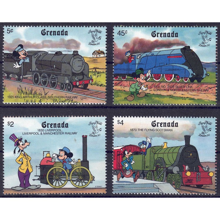 GRENADA 1990 Disney (Esposizione filatelica I) 4v MNH**