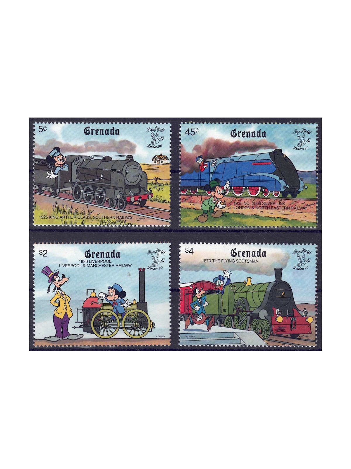 GRENADA 1990 Disney (Philatelic Exhibition I) 4v MNH**