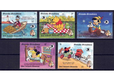 GRENADA GRENADINES 1989 Disney (Philatelic Exhibition I) 5v MNH**