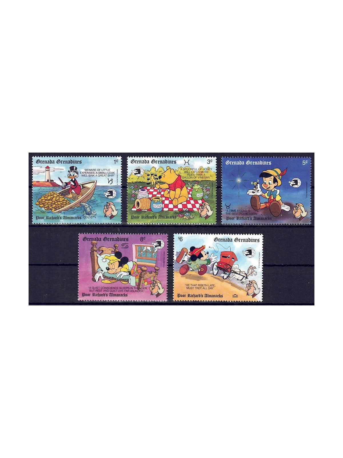 GRENADA GRENADINES 1989 Disney (Philatelic Exhibition I) 5v MNH**
