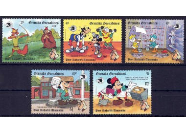 GRENADA GRENADINES 1989 Disney (Esposizione filatelica II) 5v MNH**