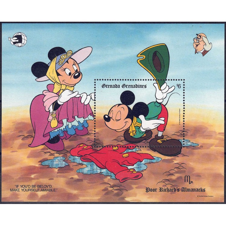 GRENADA GRENADINES 1989 Disney (Esposizione filatelica I) 5v MNH**