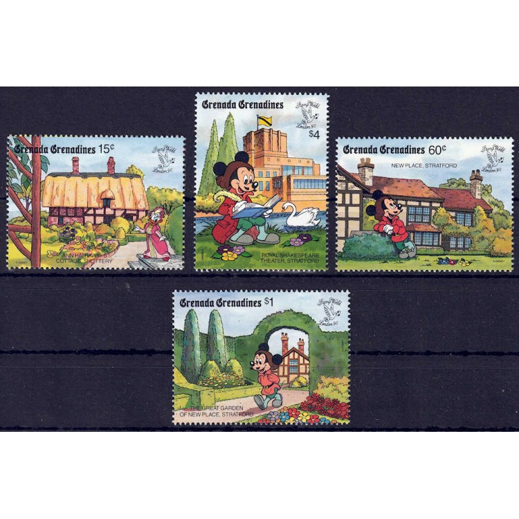 GRENADA GRENADINES 1990 Disney (Philatelic Exhibition I) 4v MNH**