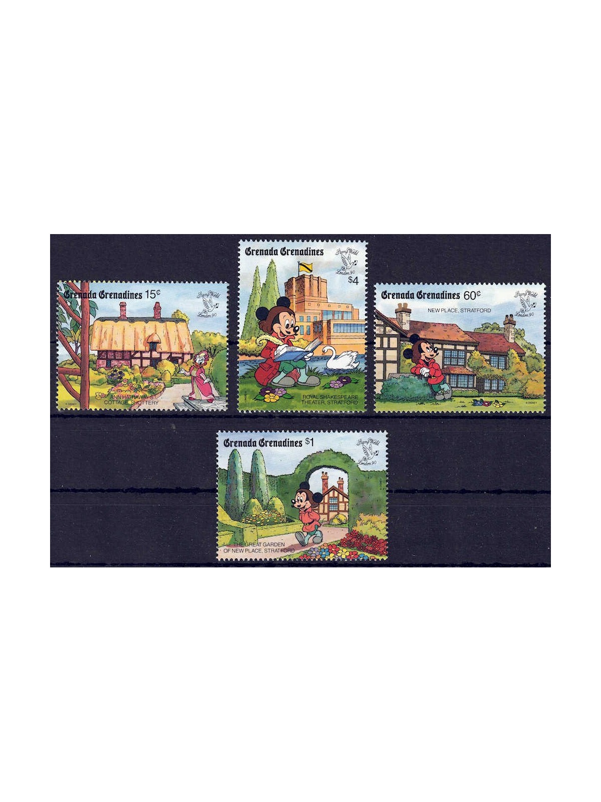 GRENADA GRENADINES 1990 Disney (Philatelic Exhibition I) 4v MNH**