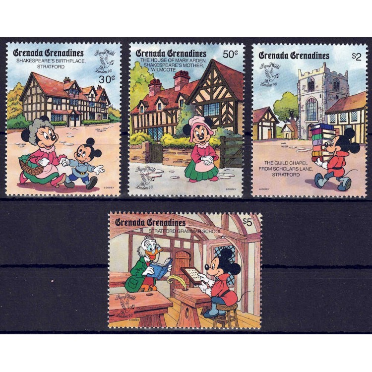 GRENADA GRENADINES 1990 Disney (Philatelic Exhibition II) 4v MNH**