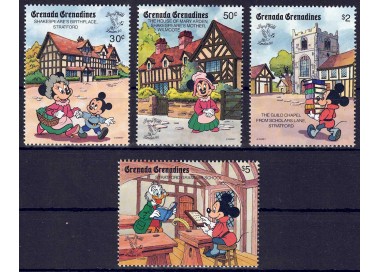 GRENADA GRENADINES 1990 Disney (Esposizione filatelica II) 4v MNH**