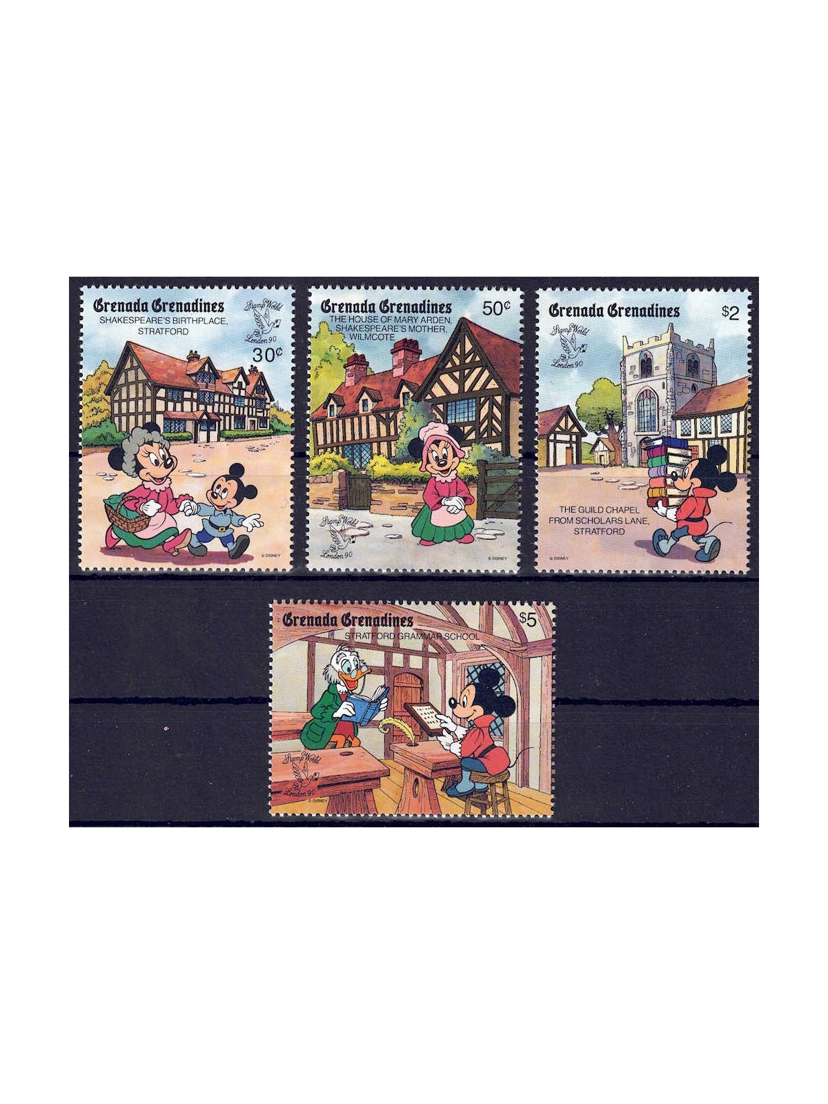 GRENADA GRENADINES 1990 Disney (Philatelic Exhibition II) 4v MNH**