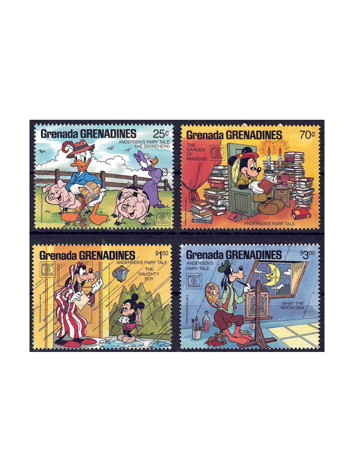 GRENADA GRENADINES 1987 Disney (Philatelic Exhibition II) 4v MNH**