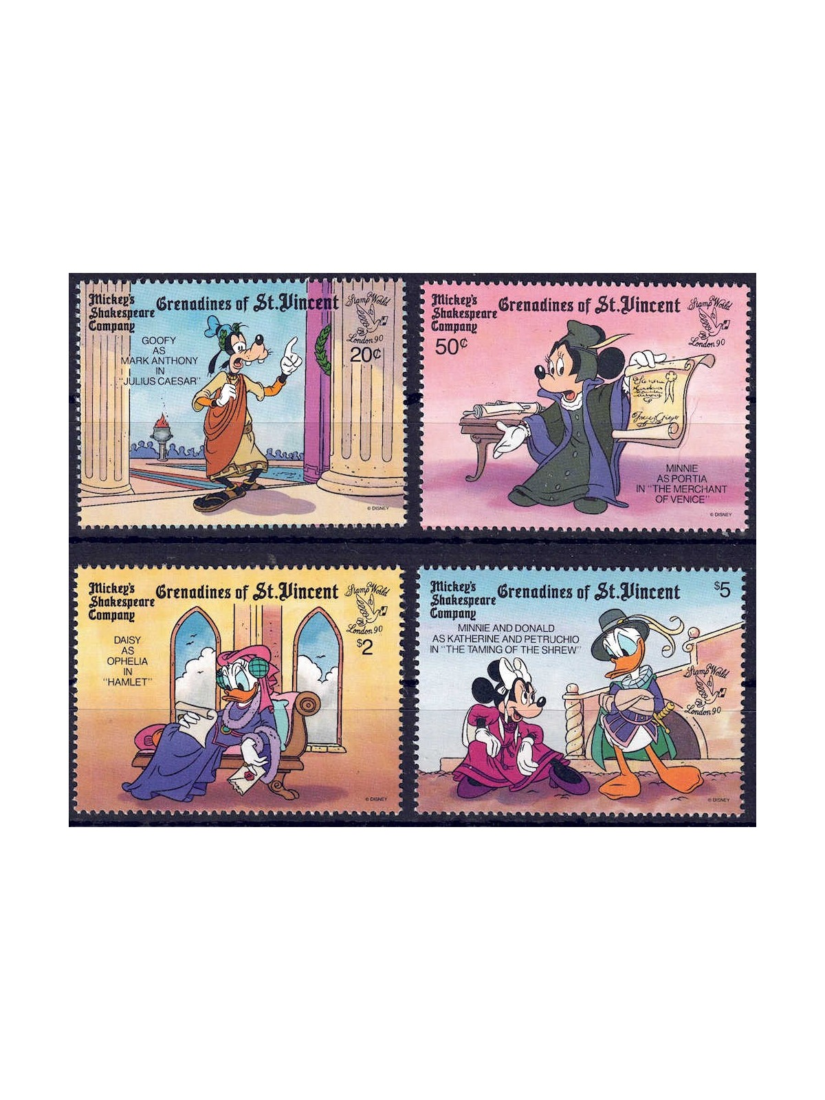 GRENADINES OF ST. VINCENT 1990 Disney (Philatelic Exhibition II) 4v MNH**