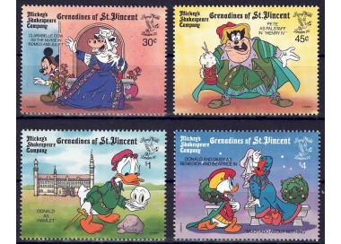 GRENADINES OF ST. VINCENT 1990 Disney (Philatelic Exhibition I) 4v MNH**