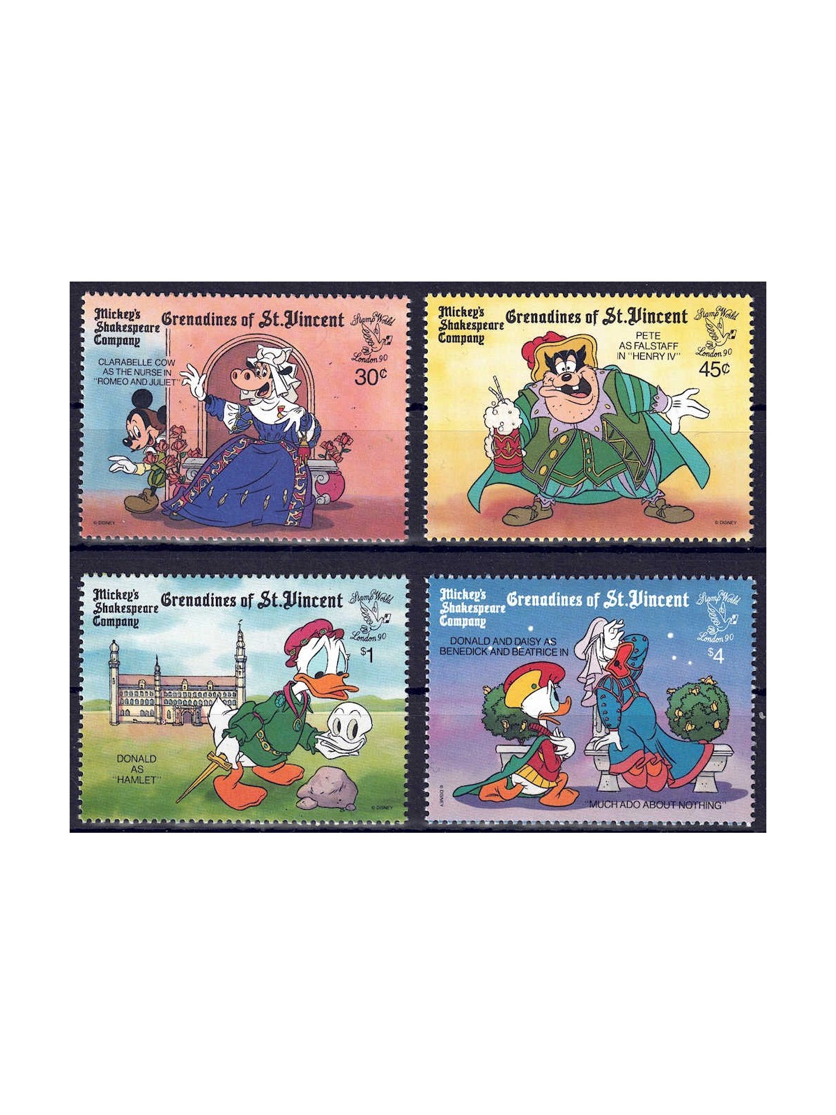GRENADINES OF ST. VINCENT 1990 Disney (Philatelic Exhibition I) 4v MNH**