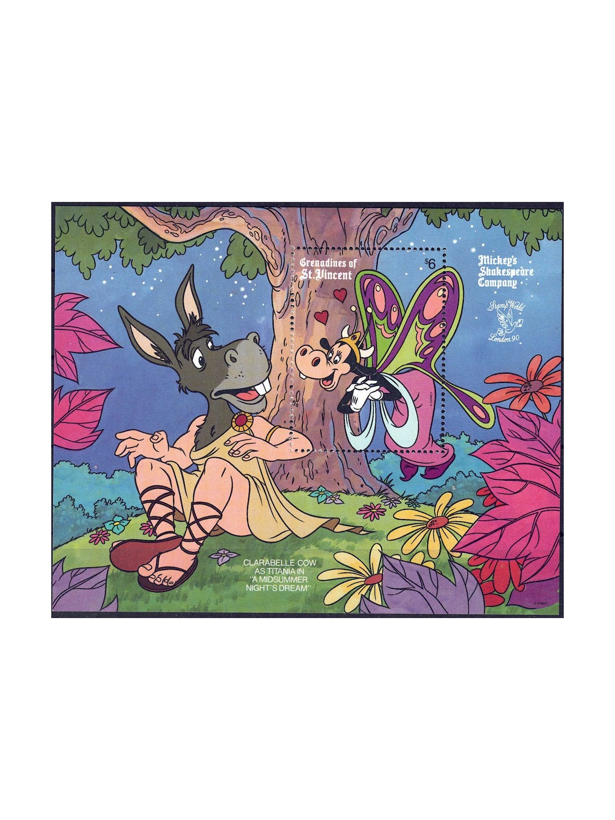 GRENADINES OF ST. VINCENT 1990 Disney (Esposizione filatelica I) BF MNH**