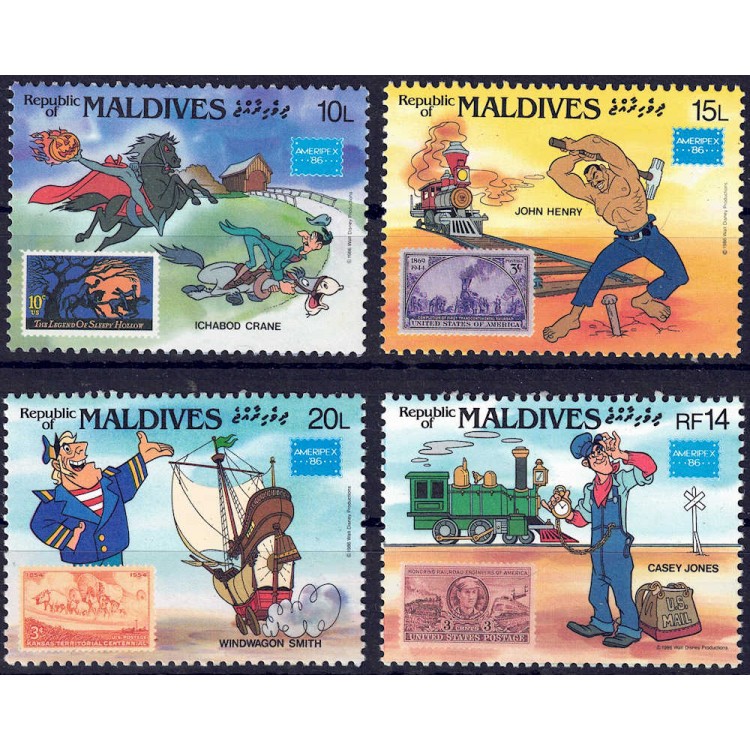 MALDIVES 1986 Disney (Philatelic Exhibition II) 4v MNH**