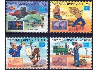 MALDIVE 1986 Disney (Esposizione filatelica II) 4v MNH**
