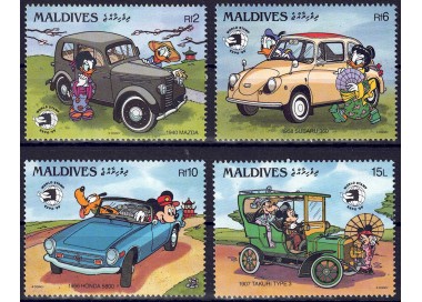 MALDIVE 1989 Disney (Esposizione filatelica II) 4v MNH**