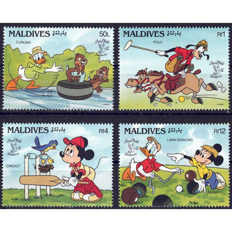 MALDIVES 1990 Disney (Philatelic Exhibition I) 4v MNH**