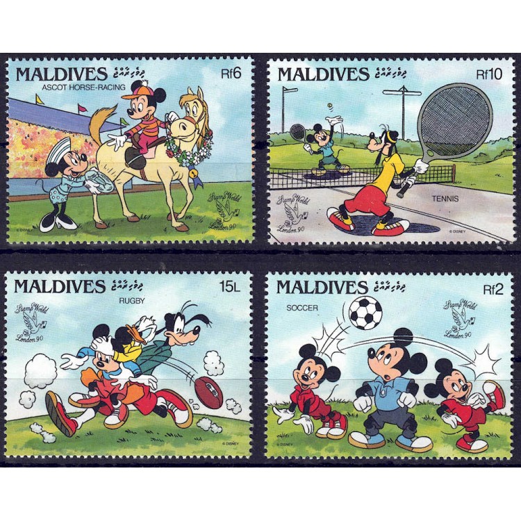 MALDIVES 1990 Disney (Philatelic Exhibition II) 4v MNH**