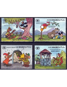 MALDIVES 1990 Disney (Year of Literacy II) 4v MNH**