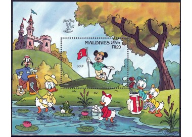 MALDIVE 1990 Disney (Esposizione filatelica II) BF MNH**