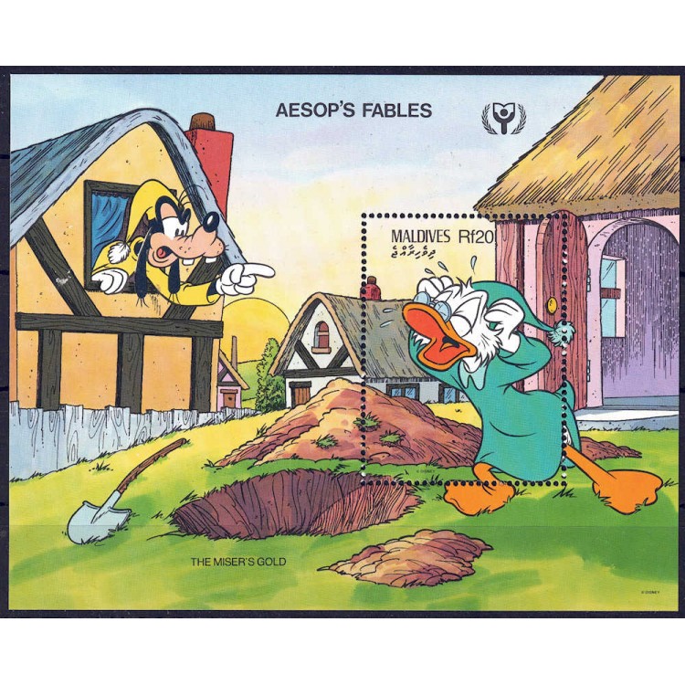 MALDIVES 1990 Disney (Year of Literacy I) s/s MNH**