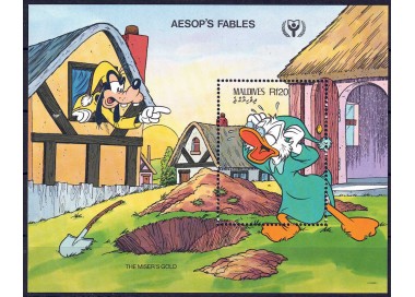 MALDIVES 1990 Disney (Year of Literacy I) s/s MNH**
