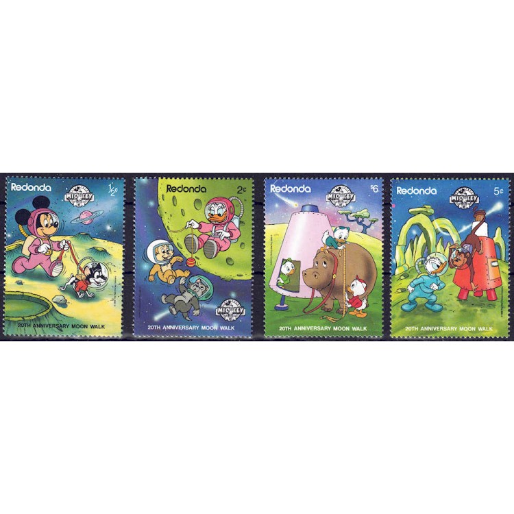 REDONDA 1989 Disney (Moon Walk) 4v MNH**