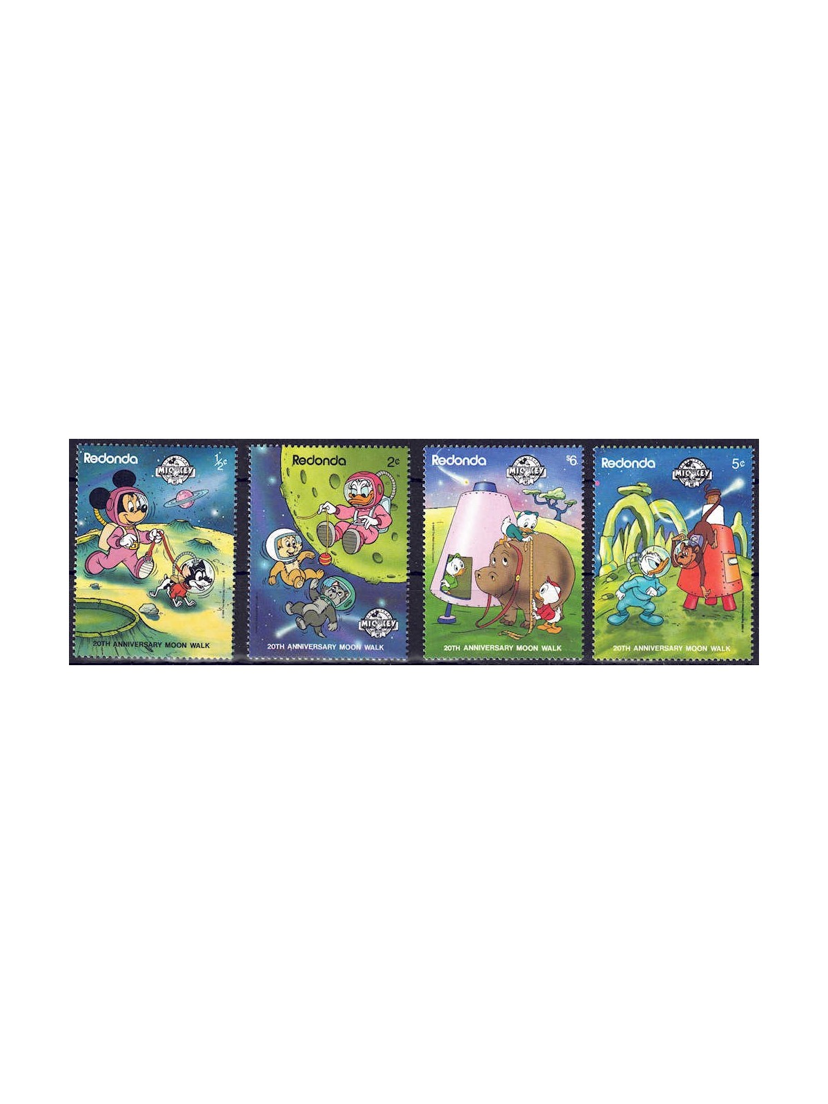 REDONDA 1989 Disney (Moon Walk) 4v MNH**
