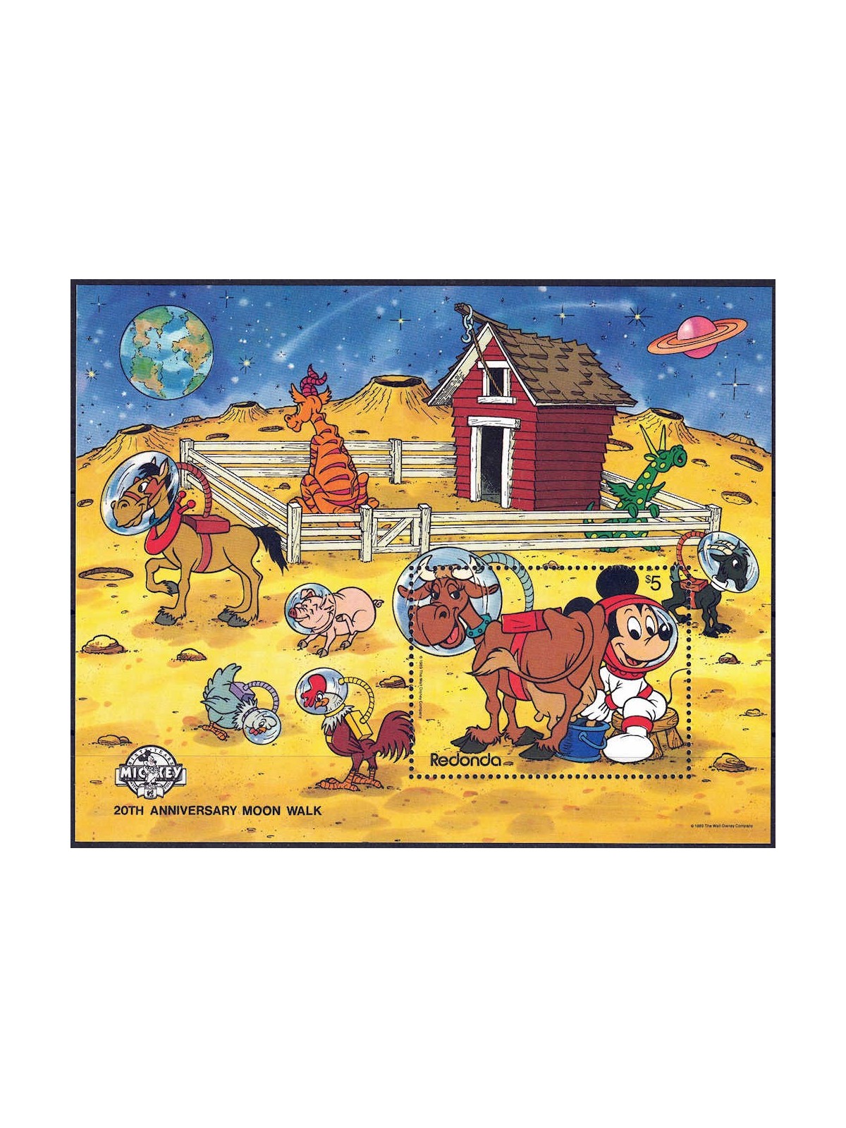 REDONDA 1989 Disney (Moon Walk) BF MNH**