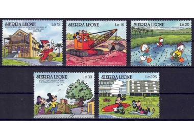 SIERRA LEONE 1990 Disney (Life in Sierra Leone II) 5v MNH**